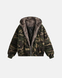 Camo Faux Fur Lined Bomber Jacket | Inflation Streetwear INFLATION