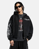 Cropped Script Zip Hoodie Oversized | Inflation Streetwear