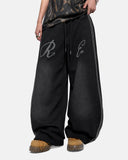 Rhinestone Stripe Barrel Sweatpants | Inflation Streetwear