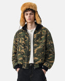 Camo Hooded Bomber Jacket | Inflation Streetwear