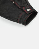 Red Faux Fur Denim Jacket | Inflation Streetwear