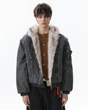 Faux Fur Lined Washed Hooded Jacket | Inflation Streetwear INFLATION