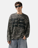 Camo Slogan Graphic Waffle T-Shirt | Inflation Streetwear
