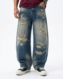 Distressed Button Barrel Jeans | Inflation Streetwear INFLATION
