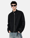 Black Contrast Stitch Denim Jacket | Inflation Streetwear