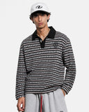 Cross Graphic Striped Polo Shirt | Inflation Streetwear