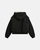 Faux Fur Lined Bomber Hooded Jacket | Inflation Streetwear INFLATION