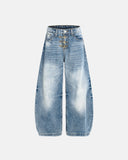 Acid Washed Whisker Clasp Barrel Jeans | Inflation Streetwear INFLATION