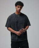 Mock Neck Wax Washed T-Shirt | Inflation Streetwear INFLATION