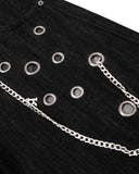chain accent detail on barrel jeans