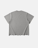 Embroidered Frayed Hem Oversized T-Shirt | Inflation Streetwear INFLATION