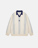 Retro Striped Polo Knit Sweater | Inflation Streetwear