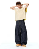 INFLATION Raw Color Barrel Baggy Jeans INFLATION