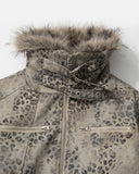 Leopard Faux Fur Collar Jacket | Inflation Streetwear