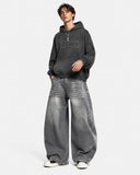washed graphic oversized hoodie and barrel jeans