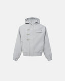 Metal Clasp Hooded Bomber Jacket | Inflation Streetwear