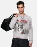 Distressed Graphic Waffle T-Shirt | Inflation Streetwear