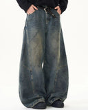 barrel jeans with faded wash