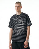 Vintage Stripe Letter Print Short Sleeve Tee | Inflation Streetwear