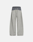 plaid layered baggy sweatpants