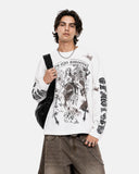 Distressed Angel Graphic Waffle T-Shirt | Inflation Streetwear
