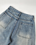 Rhinestone Washed Barrel Baggy Jeans | Inflation Streetwear INFLATION