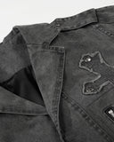Washed Cross Applique Cargo Jacket | Inflation Streetwear INFLATION