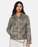 Leopard Faux Fur Collar Jacket | Inflation Streetwear