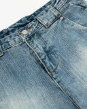 wide leg baggy denim jeans with washed finish