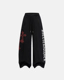 Cross Print Baggy Sweatpants | Inflation Streetwear INFLATION