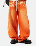 Puff Print Script Wide-Leg Sweatpants | Inflation Streetwear