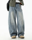 Curved Seam Deconstructed Barrel Jeans | Inflation Streetwear INFLATION