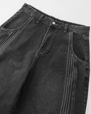 Front Striped Rhinestone Barrel Jeans | Inflation Streetwear INFLATION