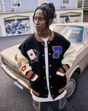 Poker Embroidery Varsity Jacket | Inflation Streetwear INFLATION