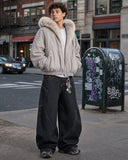 Faux Fur Lined Bomber Hooded Jacket | Inflation Streetwear INFLATION