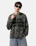 Camo Slogan Graphic Waffle T-Shirt | Inflation Streetwear