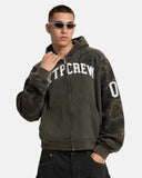Appliqué Boxy Zip Up Hoodie | Inflation Streetwear