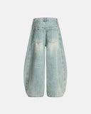 Lettering Embroidery Baggy Jeans | Inflation Streetwear INFLATION