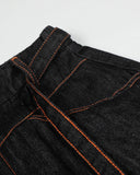 Contrast Stitch Raw Barrel Jeans | Inflation Streetwear INFLATION