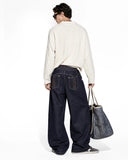 Side Lace-Up Raw Baggy Jeans | Inflation Streetwear INFLATION