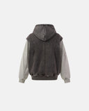Washed Colorblock Boxy Zip Up Hoodie | Inflation Streetwear