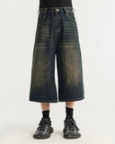 Acid Washed Longline Baggy Denim Jorts | Inflation Streetwear INFLATION