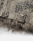Leopard Faux Fur Collar Jacket | Inflation Streetwear