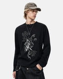 Graphic Henley Neck Drop-Shoulder T-Shirt | Inflation Streetwear