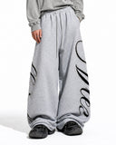 oversized streetwear sweatpants with lettering
