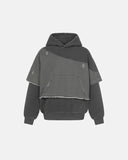 Washed Layered Raw Edge Boxy Hoodie | Inflation Streetwear