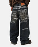 Dirty Wash Graphic Wide Leg Jeans | Inflation Streetwear