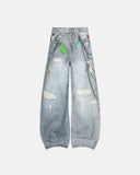 3d print chain barrel jeans front view