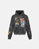 Boxy Graffiti Zip Up Hoodie | Inflation Streetwear INFLATION