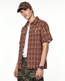 Lettering Embroidery Plaid Shirts | Inflation Streetwear INFLATION